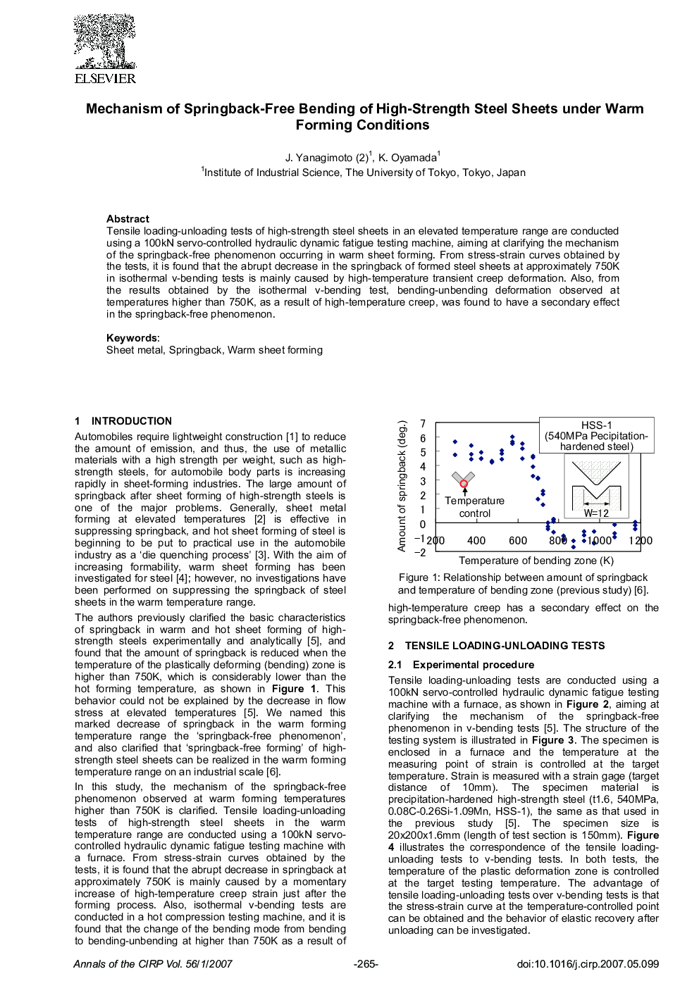 Mechanism of Springback-Free Bending of High-Strength Steel Sheets under Warm Forming Conditions