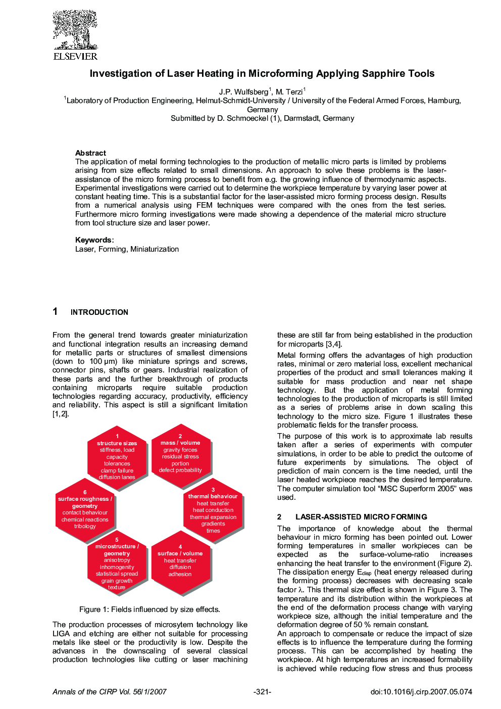 Investigation of Laser Heating in Microforming Applying Sapphire Tools