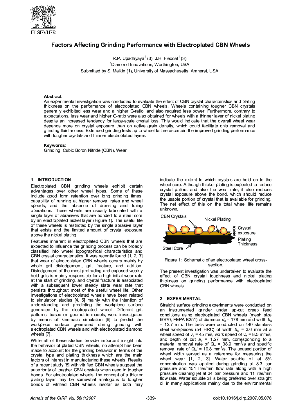 Factors Affecting Grinding Performance with Electroplated CBN Wheels