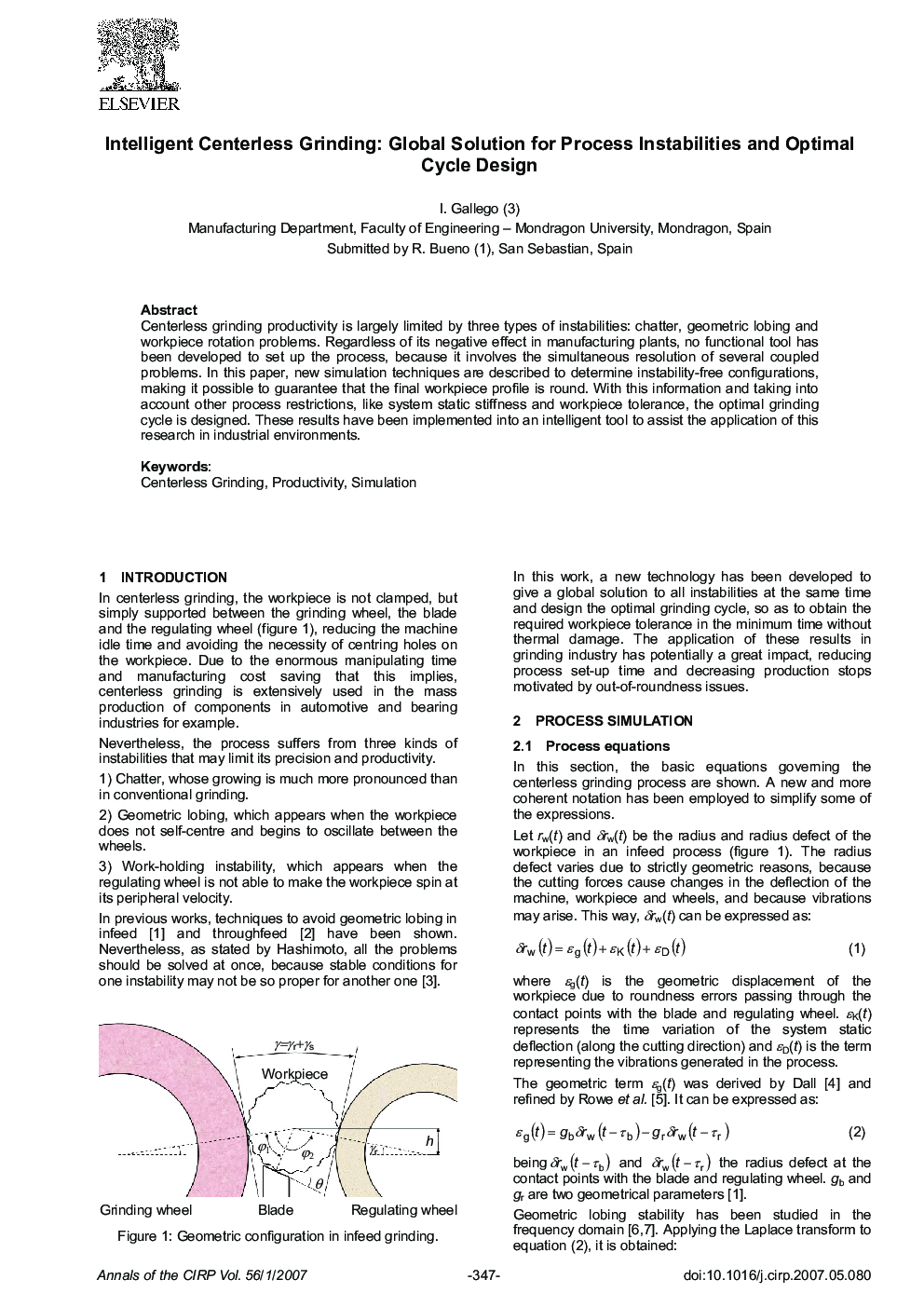 Intelligent Centerless Grinding: Global Solution for Process Instabilities and Optimal Cycle Design