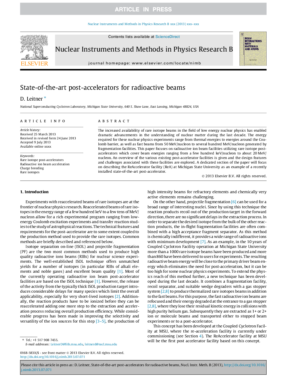 State-of-the-art post-accelerators for radioactive beams