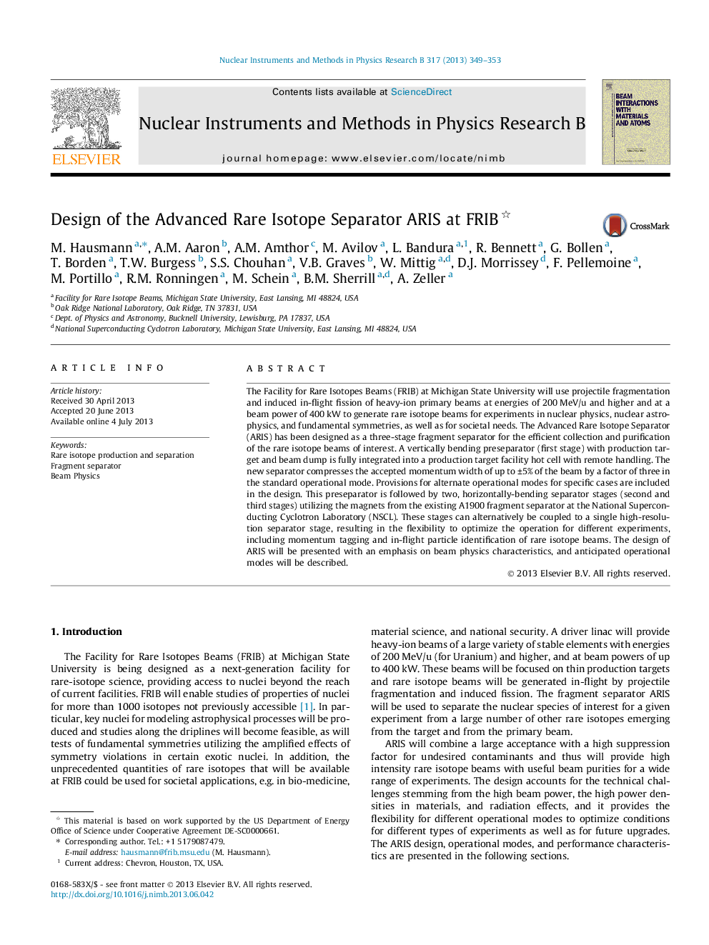 Design of the Advanced Rare Isotope Separator ARIS at FRIB