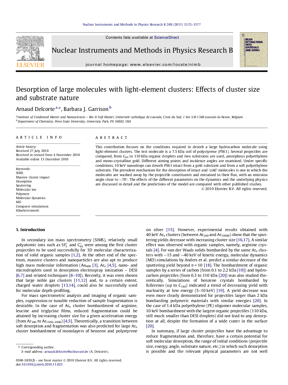 Desorption of large molecules with light-element clusters: Effects of cluster size and substrate nature