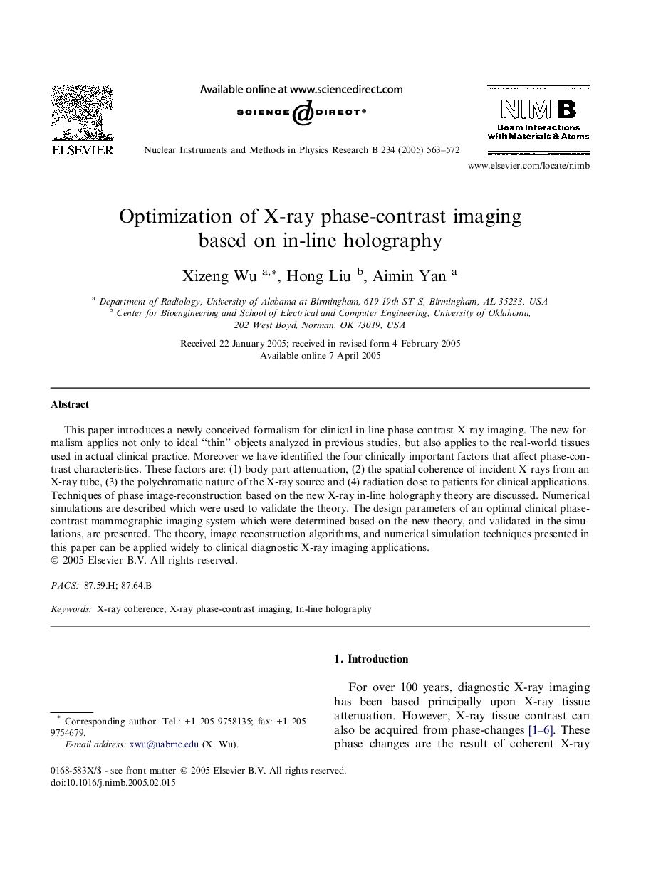Optimization of X-ray phase-contrast imaging based on in-line holography