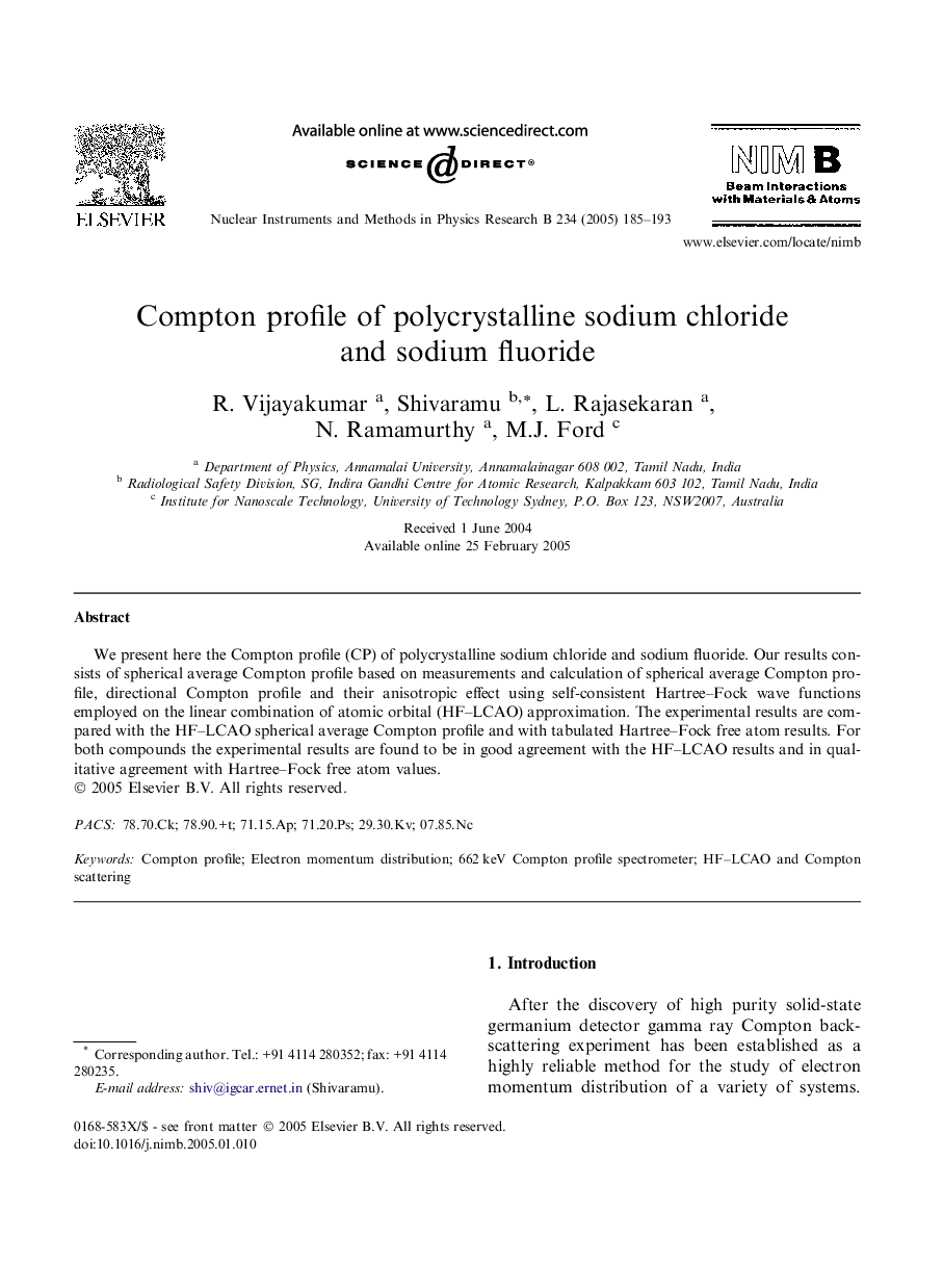 Compton profile of polycrystalline sodium chloride and sodium fluoride