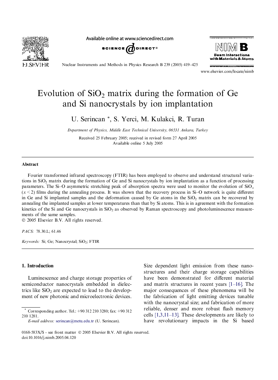 Evolution of SiO2 matrix during the formation of Ge and Si nanocrystals by ion implantation