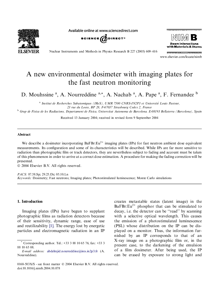 A new environmental dosimeter with imaging plates for the fast neutron monitoring