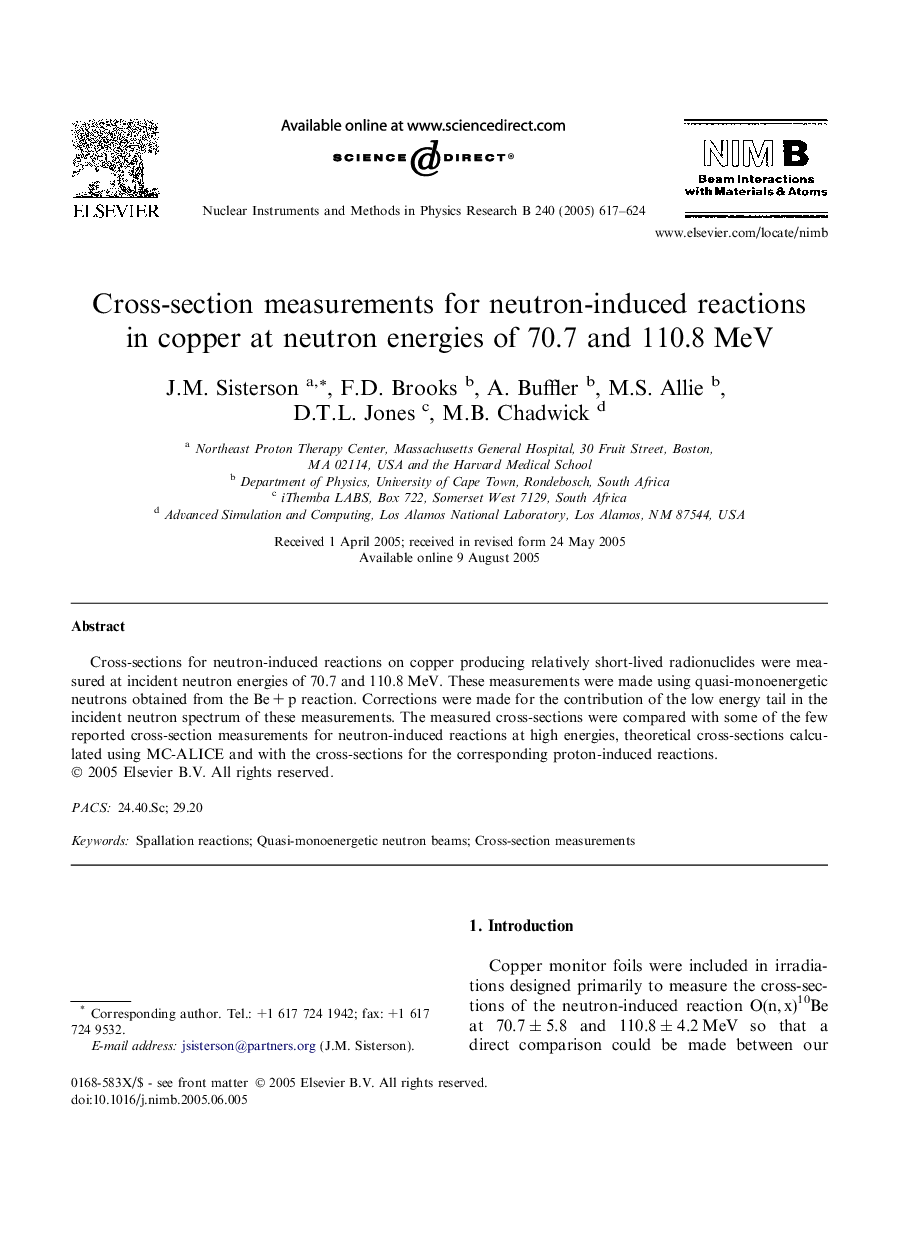 Cross-section measurements for neutron-induced reactions in copper at neutron energies of 70.7 and 110.8Â MeV