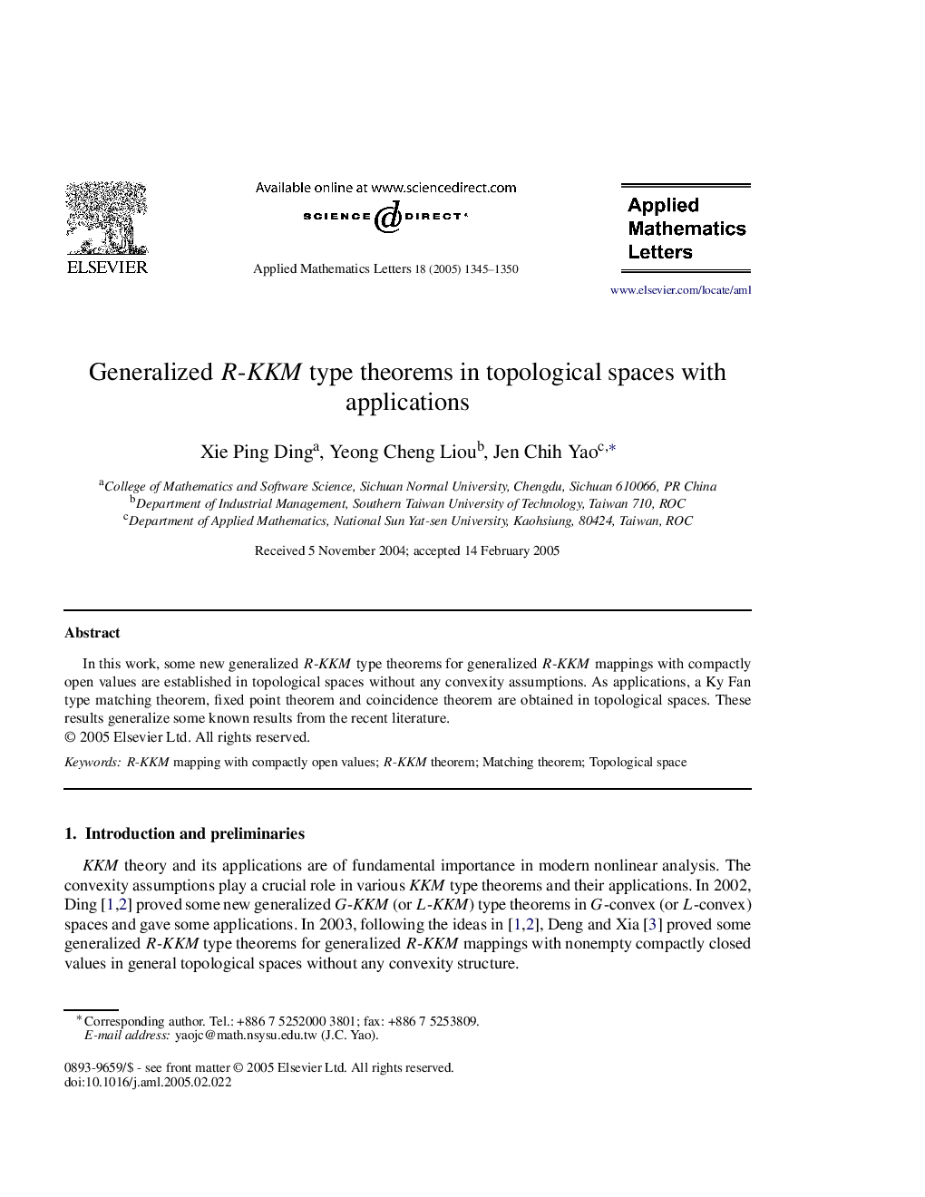 Generalized R-KKM type theorems in topological spaces with applications