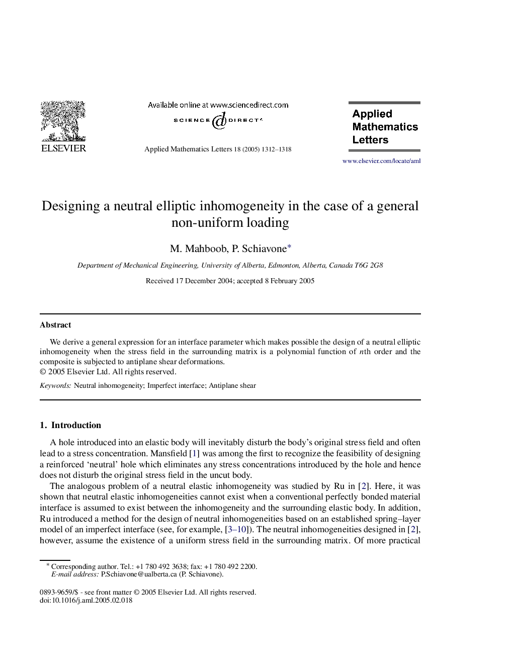 Designing a neutral elliptic inhomogeneity in the case of a general non-uniform loading