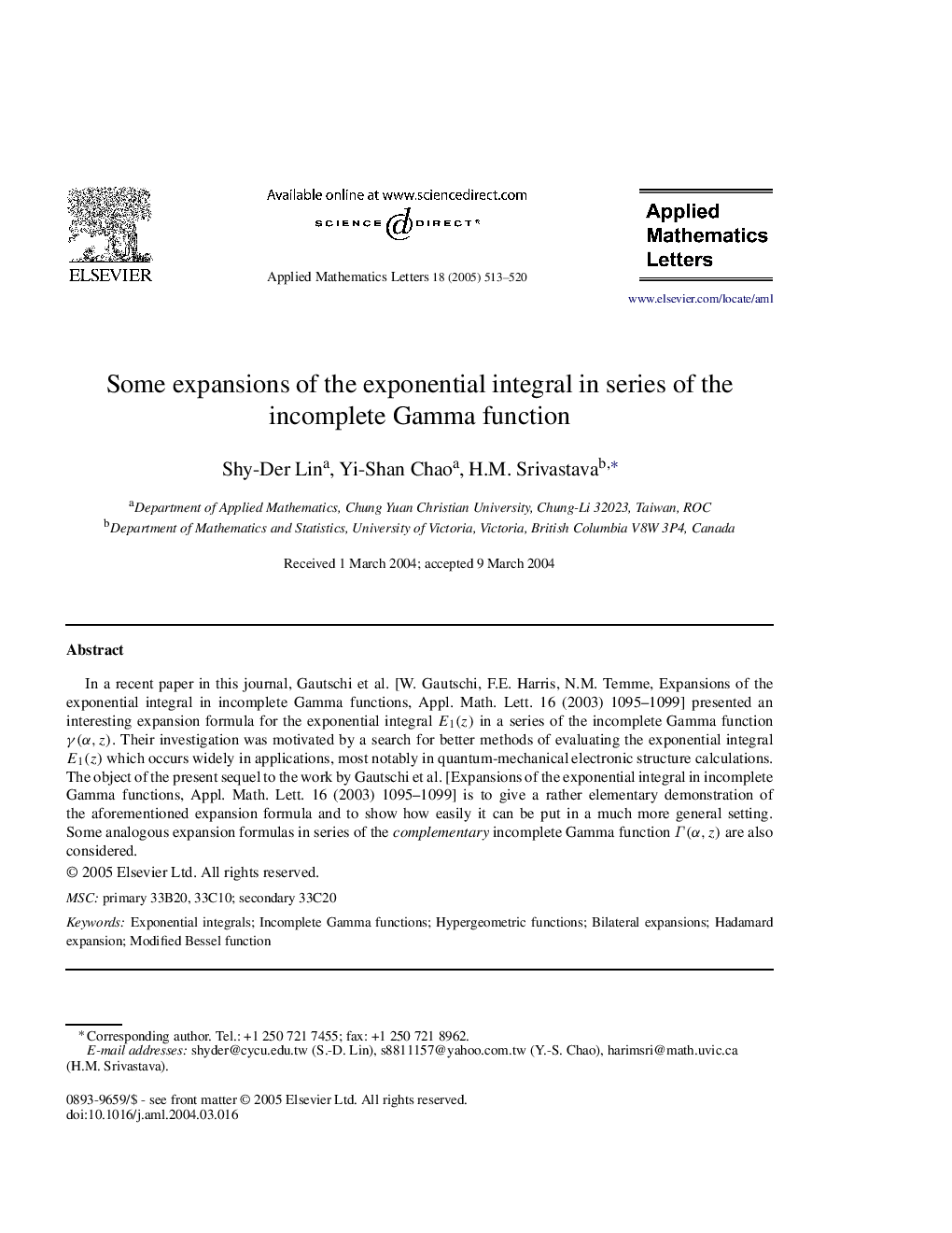 Some expansions of the exponential integral in series of the incomplete Gamma function