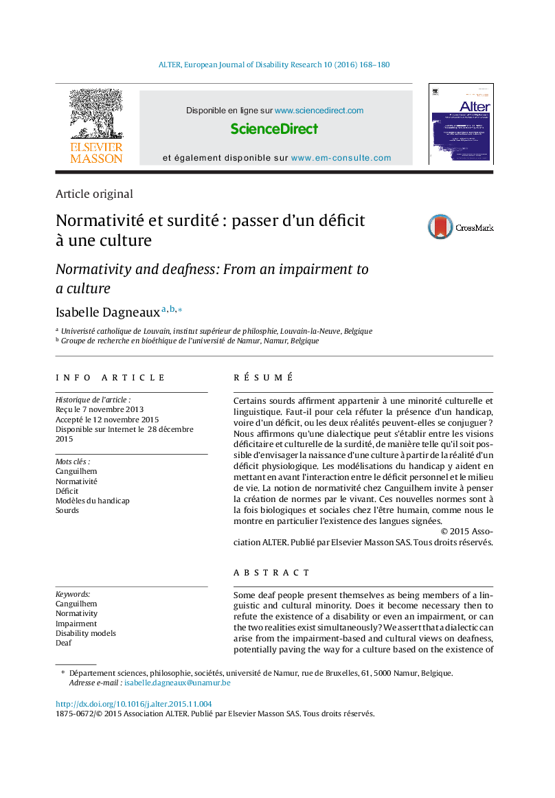 Normativité et surdité : passer d’un déficit à une culture