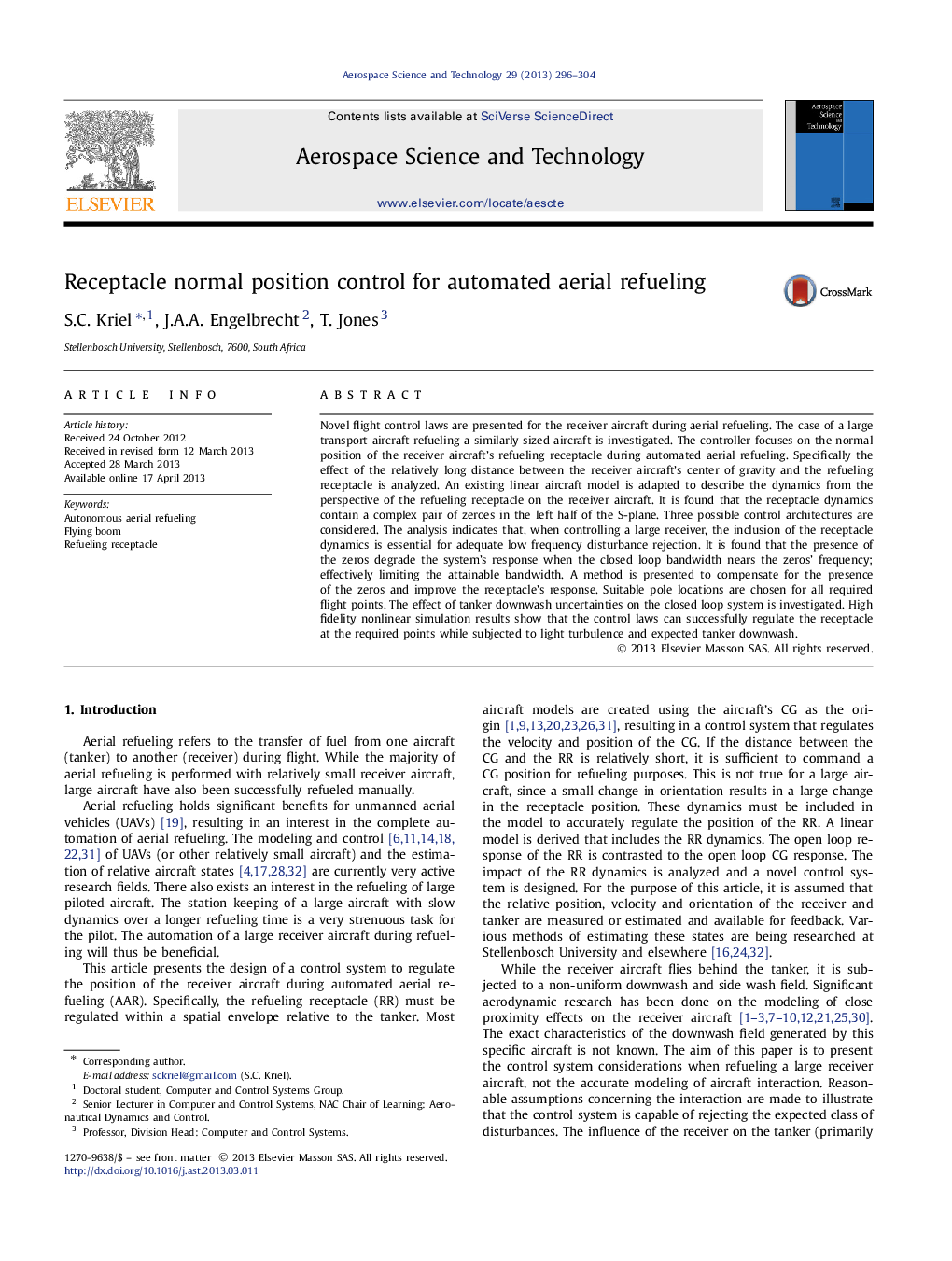 Receptacle normal position control for automated aerial refueling