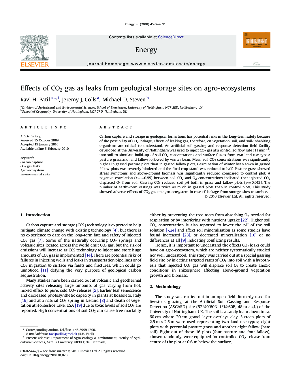 Effects of CO2 gas as leaks from geological storage sites on agro-ecosystems