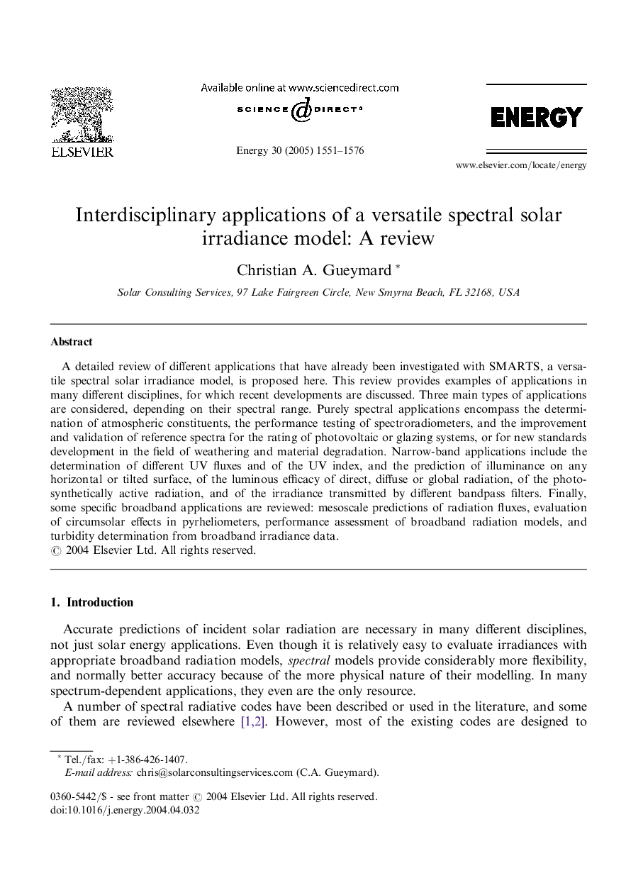 Interdisciplinary applications of a versatile spectral solar irradiance model: A review