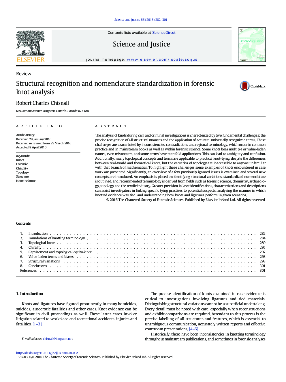 Structural recognition and nomenclature standardization in forensic knot analysis