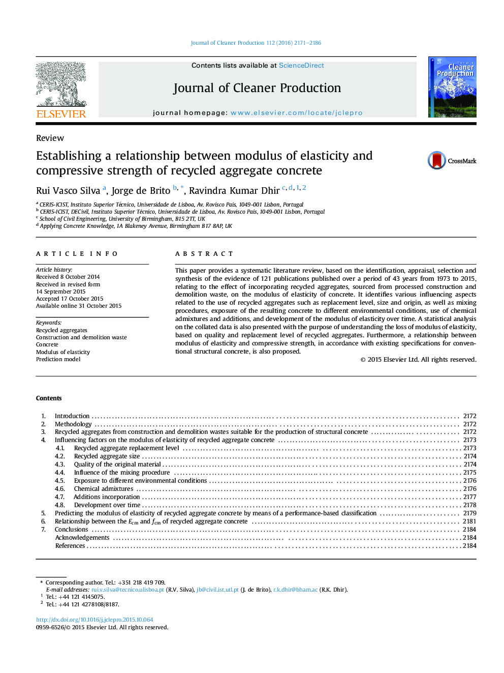 Establishing a relationship between modulus of elasticity and compressive strength of recycled aggregate concrete