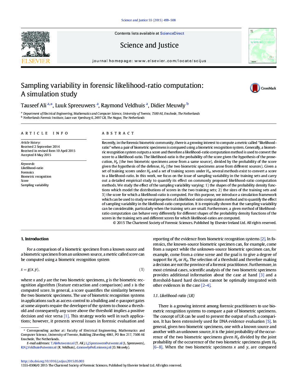 Sampling variability in forensic likelihood-ratio computation: A simulation study