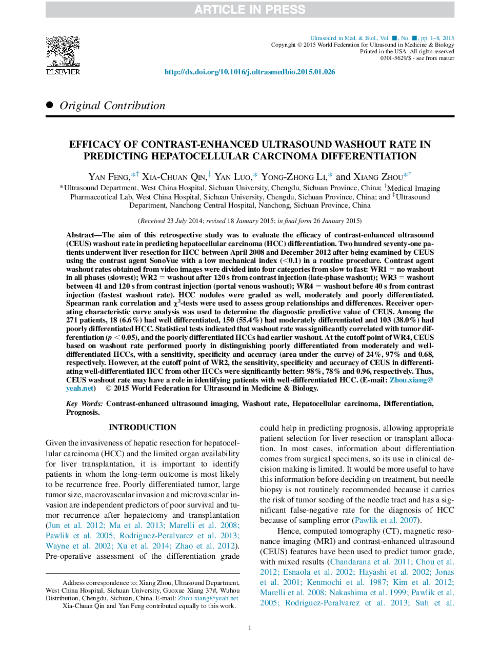 اثربخشی میزان تخلیه سونوگرافی پیشرفته کنتراست در پیش بینی اختلال کارسینوم هپاتوسلولار 