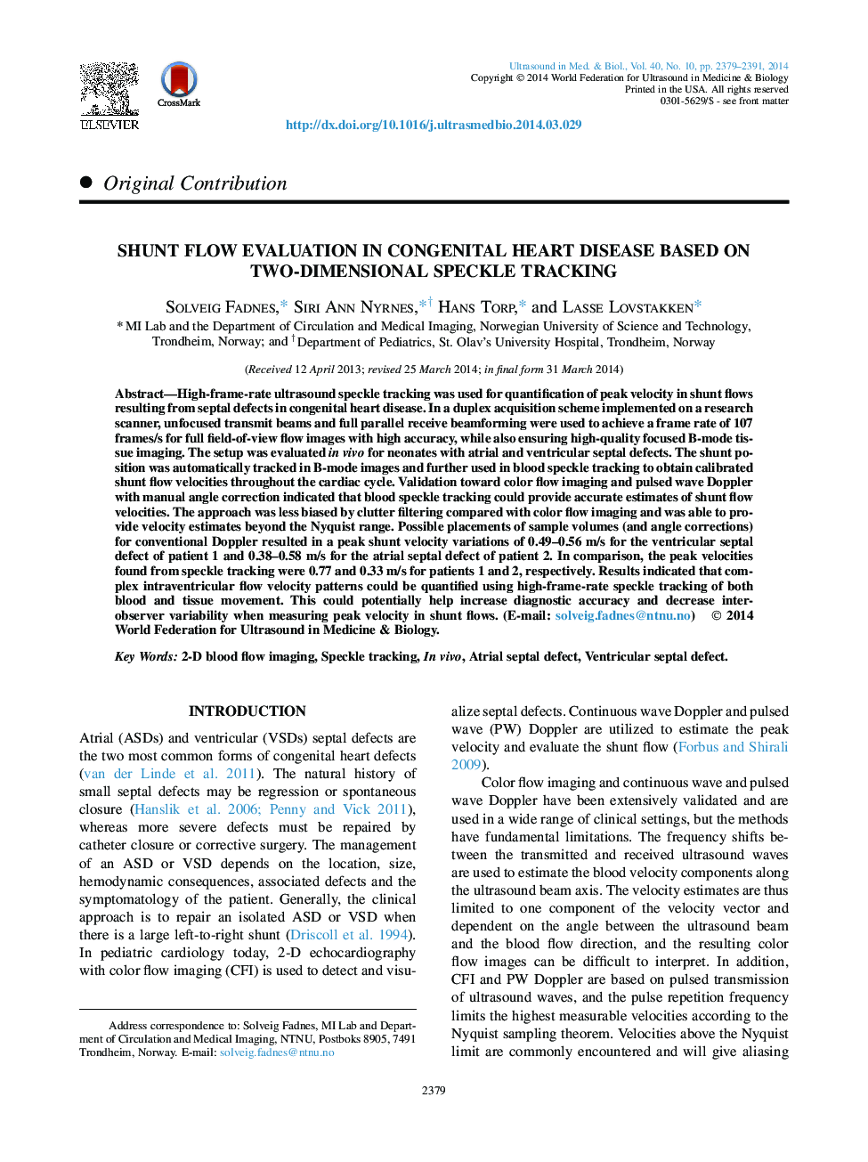 Shunt Flow Evaluation in Congenital Heart Disease Based on Two-Dimensional Speckle Tracking