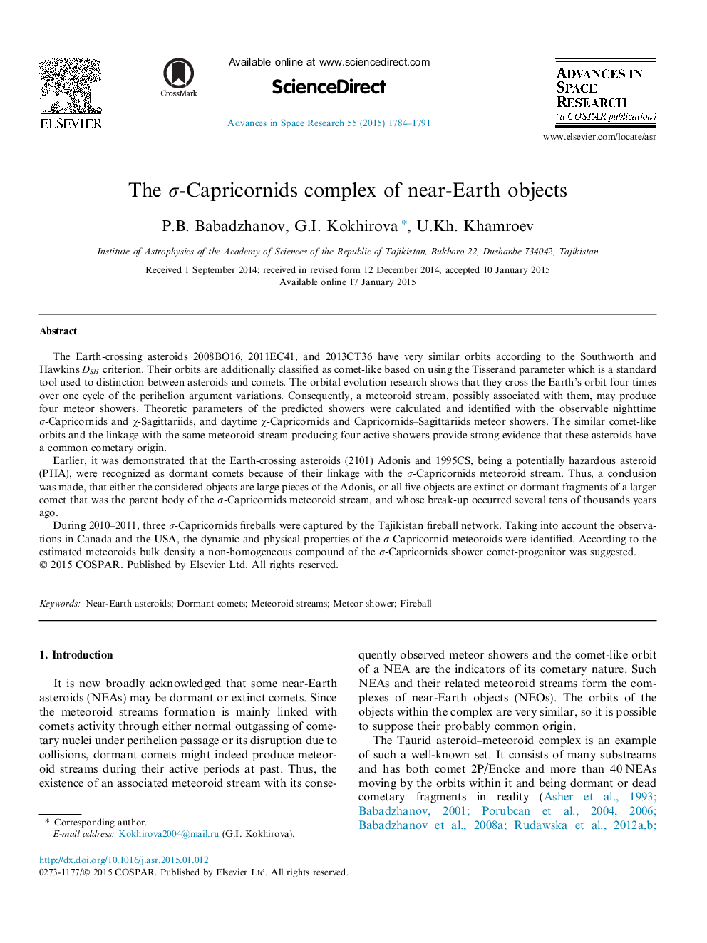 The Ï-Capricornids complex of near-Earth objects