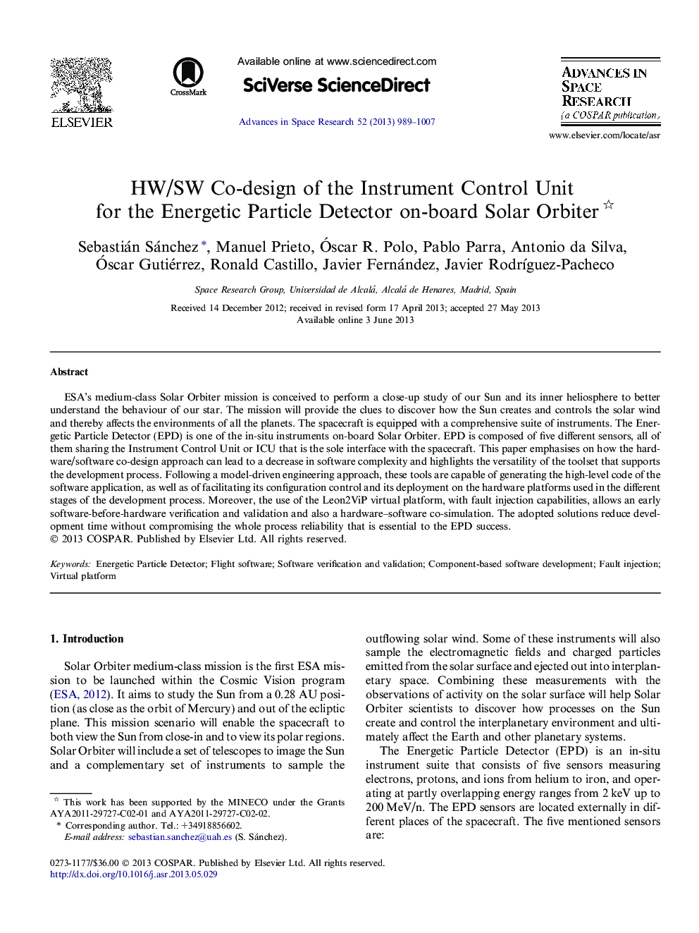 HW/SW Co-design of the Instrument Control Unit for the Energetic Particle Detector on-board Solar Orbiter