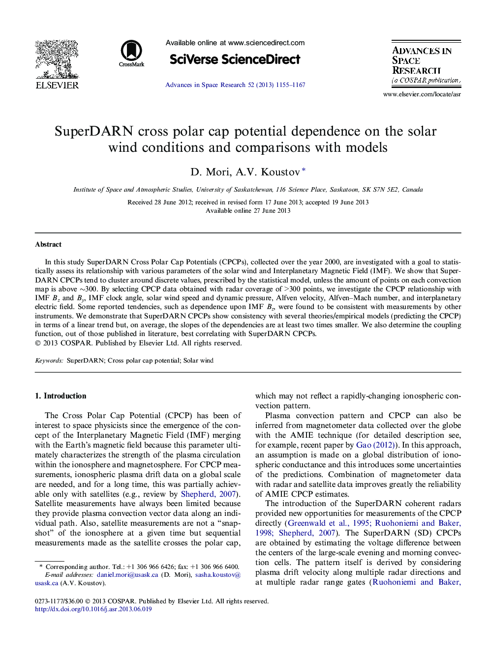SuperDARN cross polar cap potential dependence on the solar wind conditions and comparisons with models