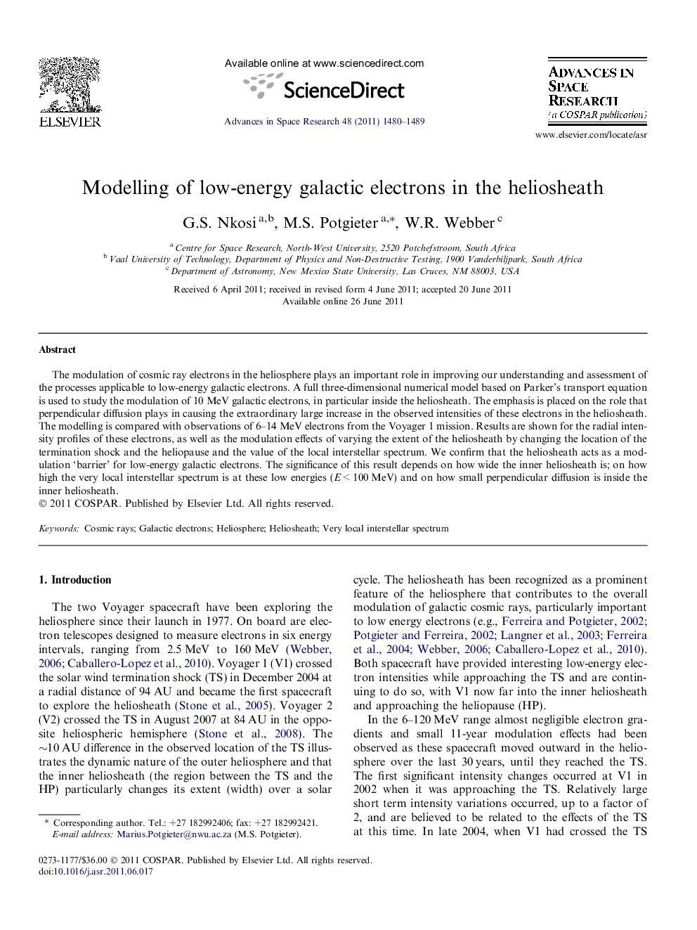 Modelling of low-energy galactic electrons in the heliosheath