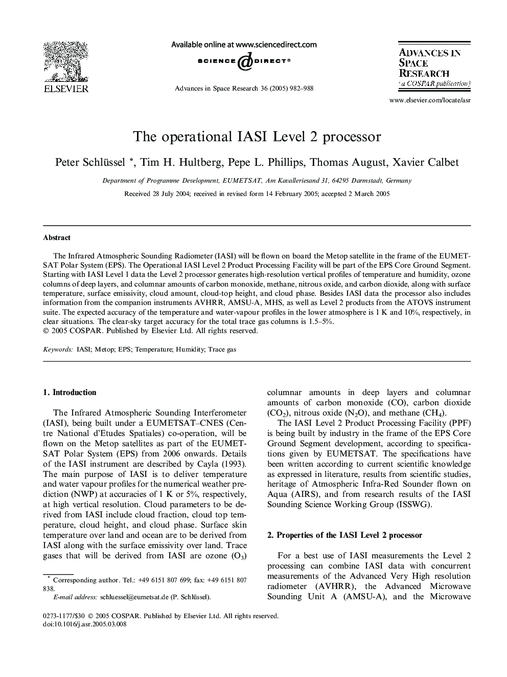 The operational IASI Level 2 processor