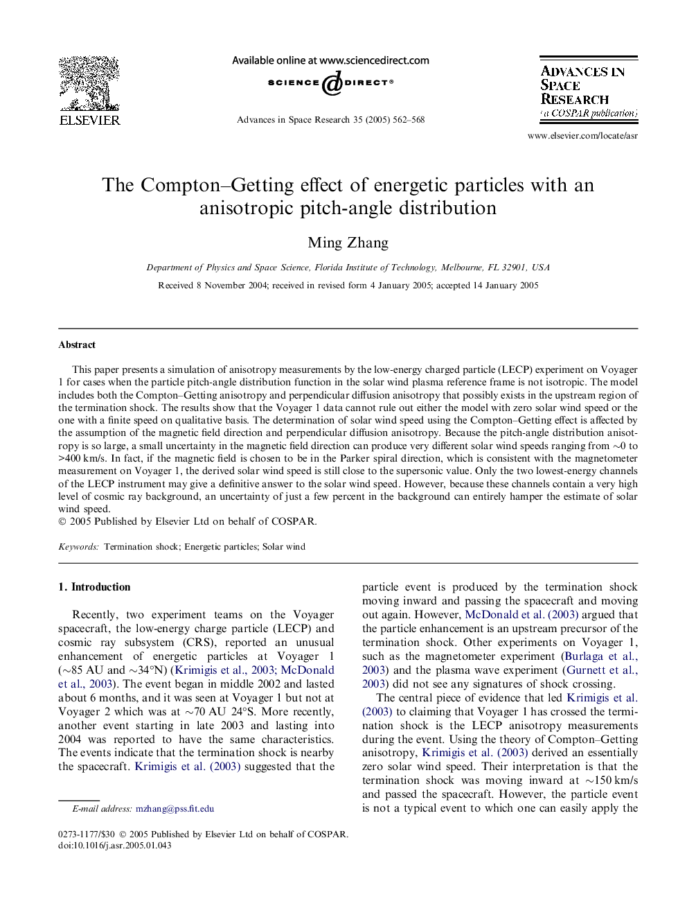 The Compton-Getting effect of energetic particles with an anisotropic pitch-angle distribution