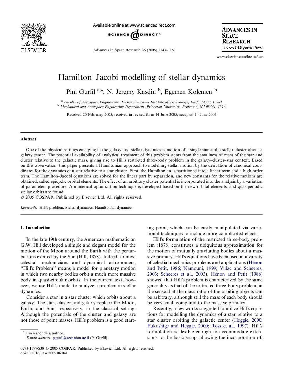 Hamilton-Jacobi modelling of stellar dynamics