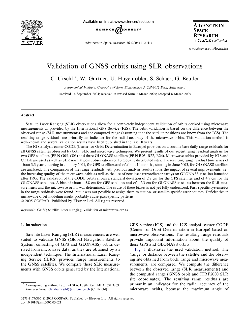 Validation of GNSS orbits using SLR observations