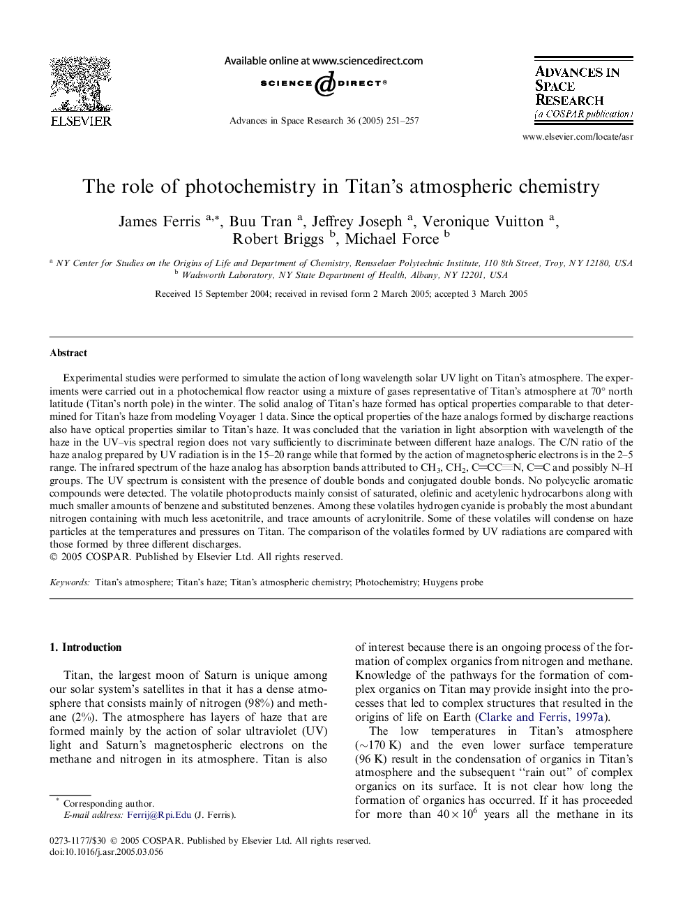 The role of photochemistry in Titan's atmospheric chemistry