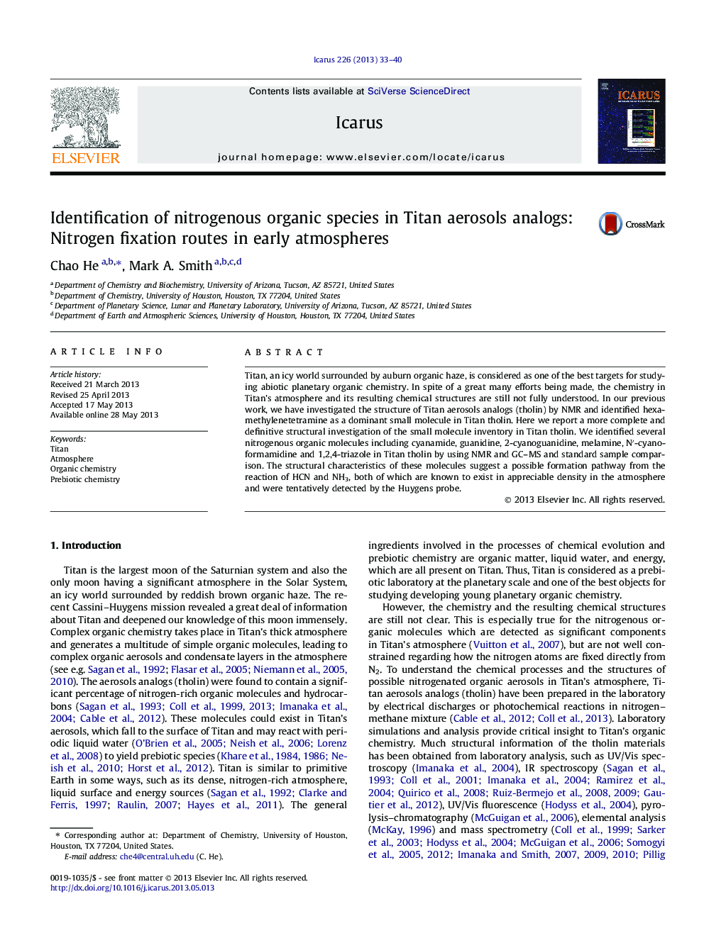 Identification of nitrogenous organic species in Titan aerosols analogs: Nitrogen fixation routes in early atmospheres