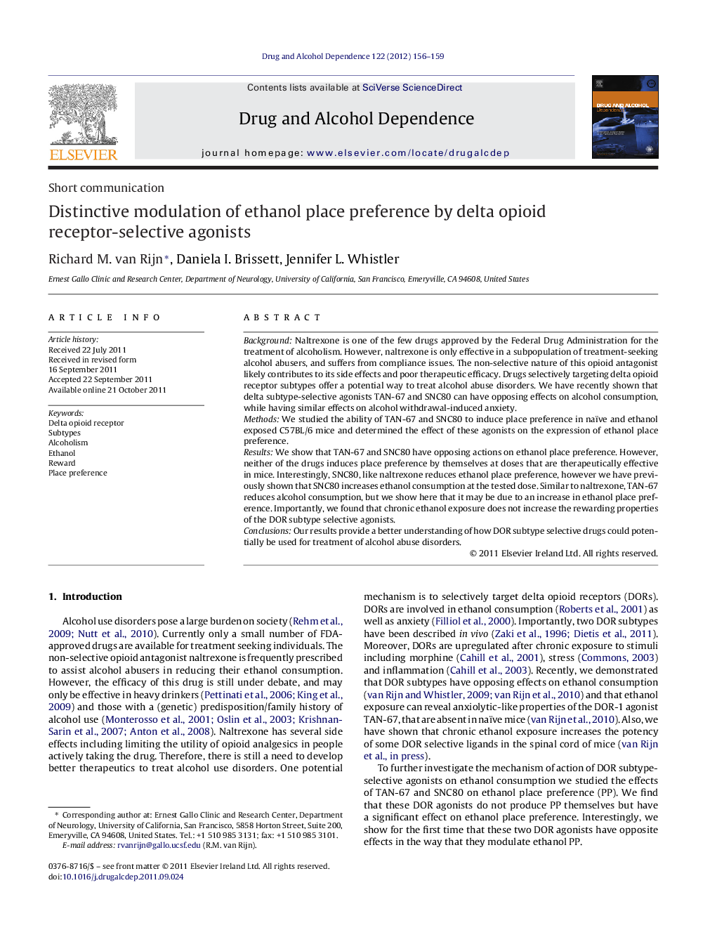 Distinctive modulation of ethanol place preference by delta opioid receptor-selective agonists