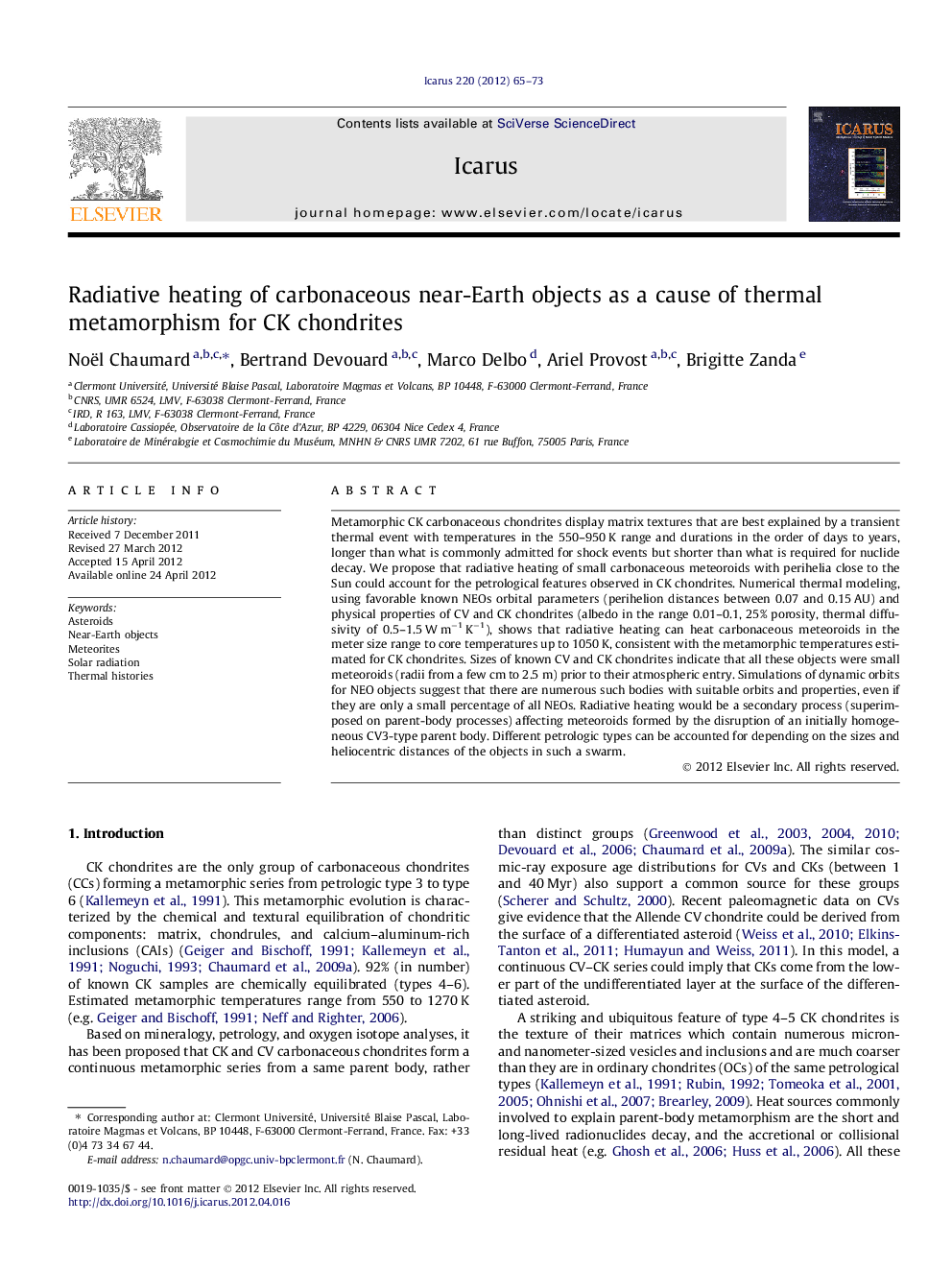 Radiative heating of carbonaceous near-Earth objects as a cause of thermal metamorphism for CK chondrites