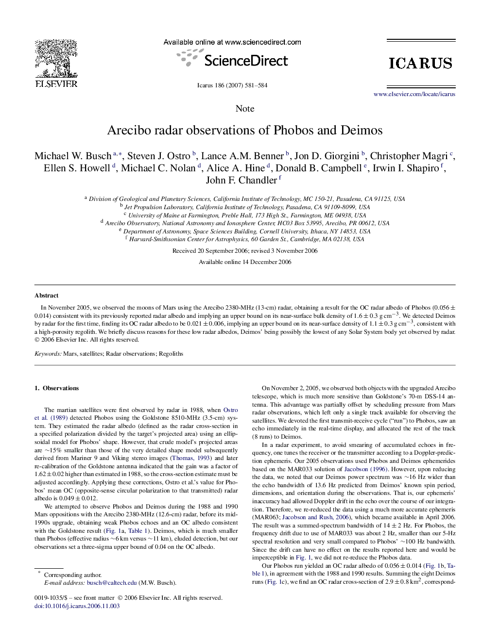 Arecibo radar observations of Phobos and Deimos