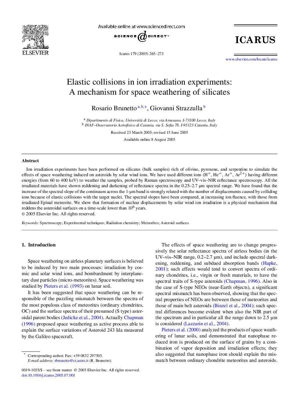 Elastic collisions in ion irradiation experiments: A mechanism for space weathering of silicates