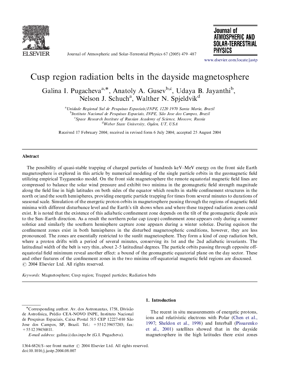 Cusp region radiation belts in the dayside magnetosphere