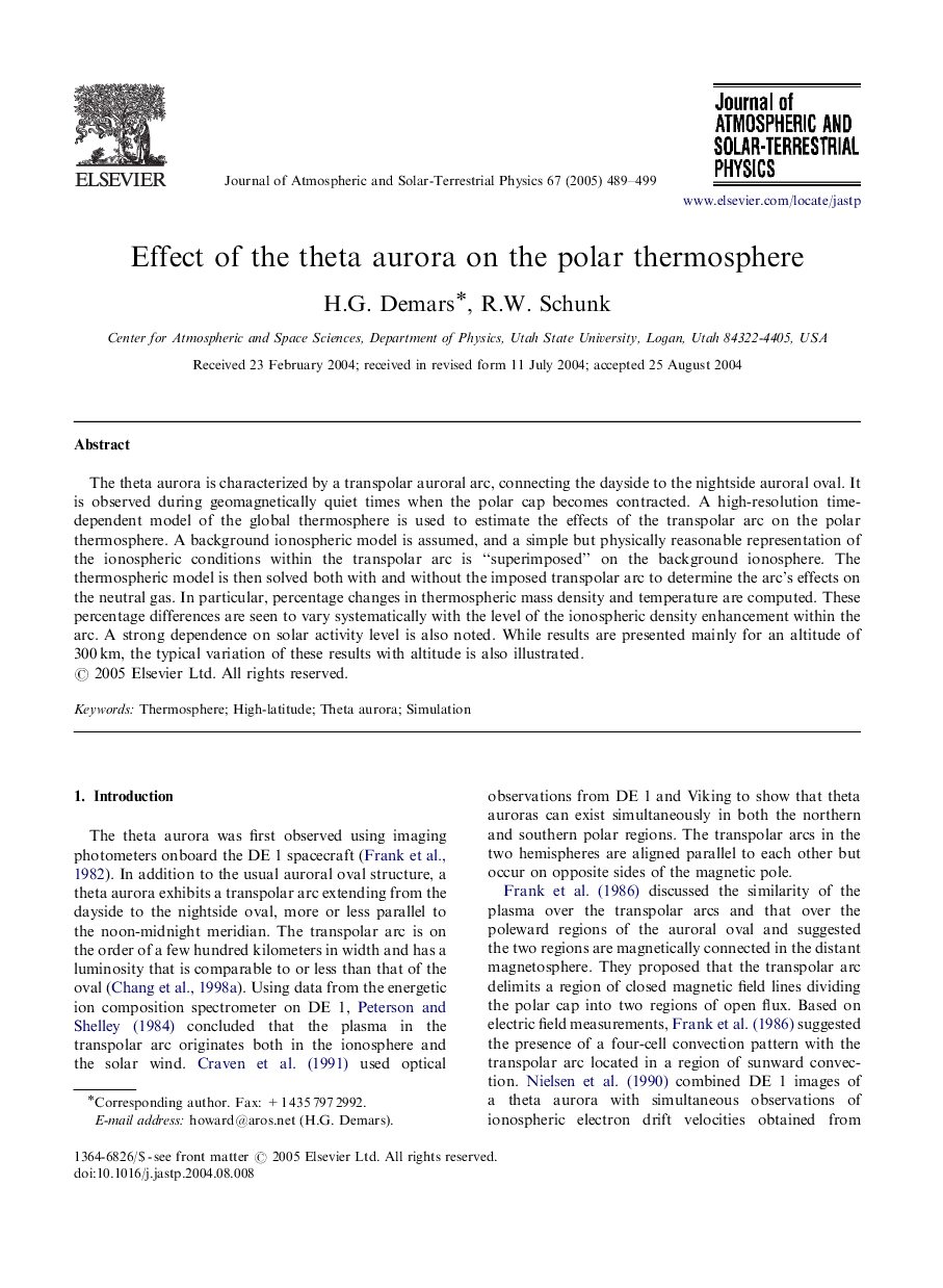 Effect of the theta aurora on the polar thermosphere