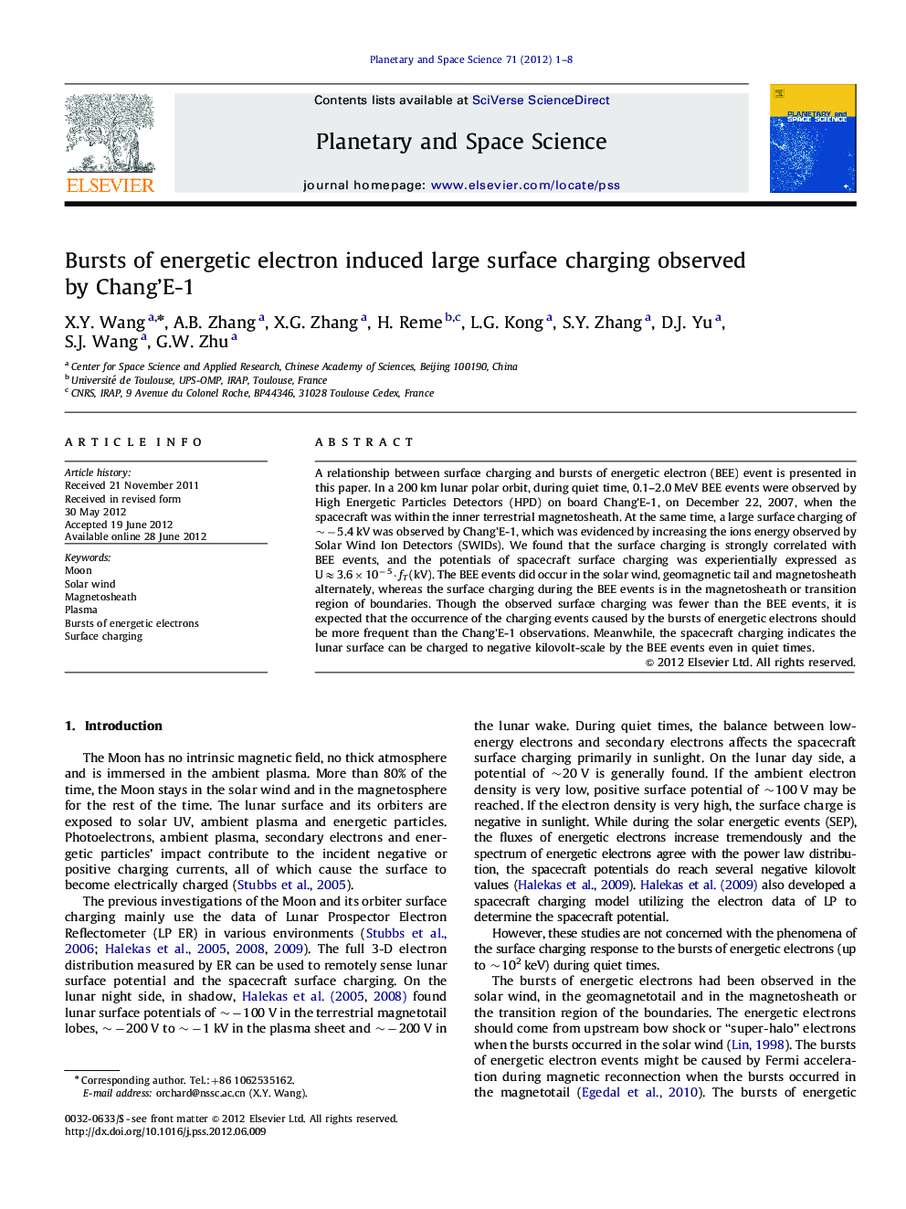 Bursts of energetic electron induced large surface charging observed by Chang'E-1