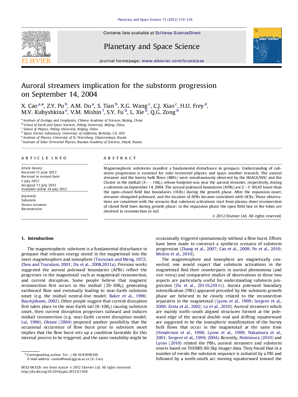 Auroral streamers implication for the substorm progression on September 14, 2004