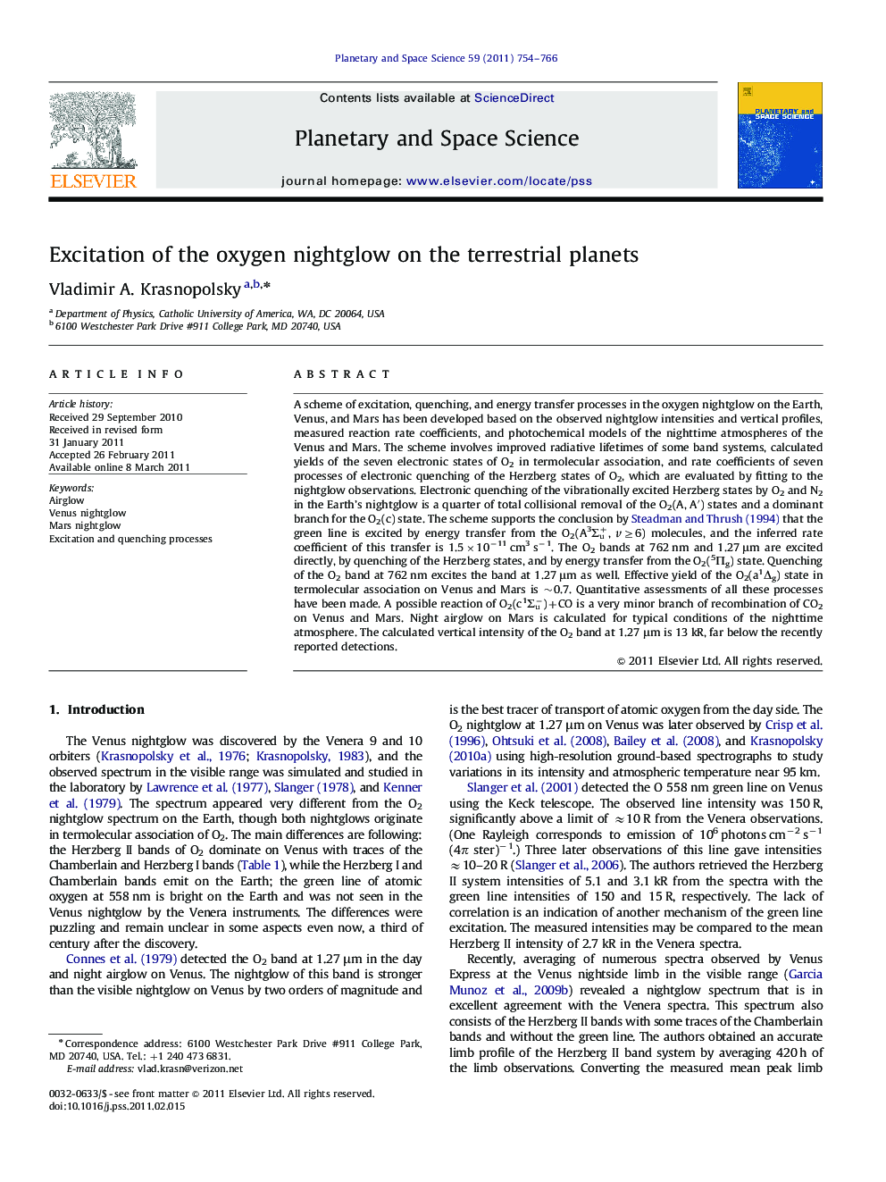 Excitation of the oxygen nightglow on the terrestrial planets