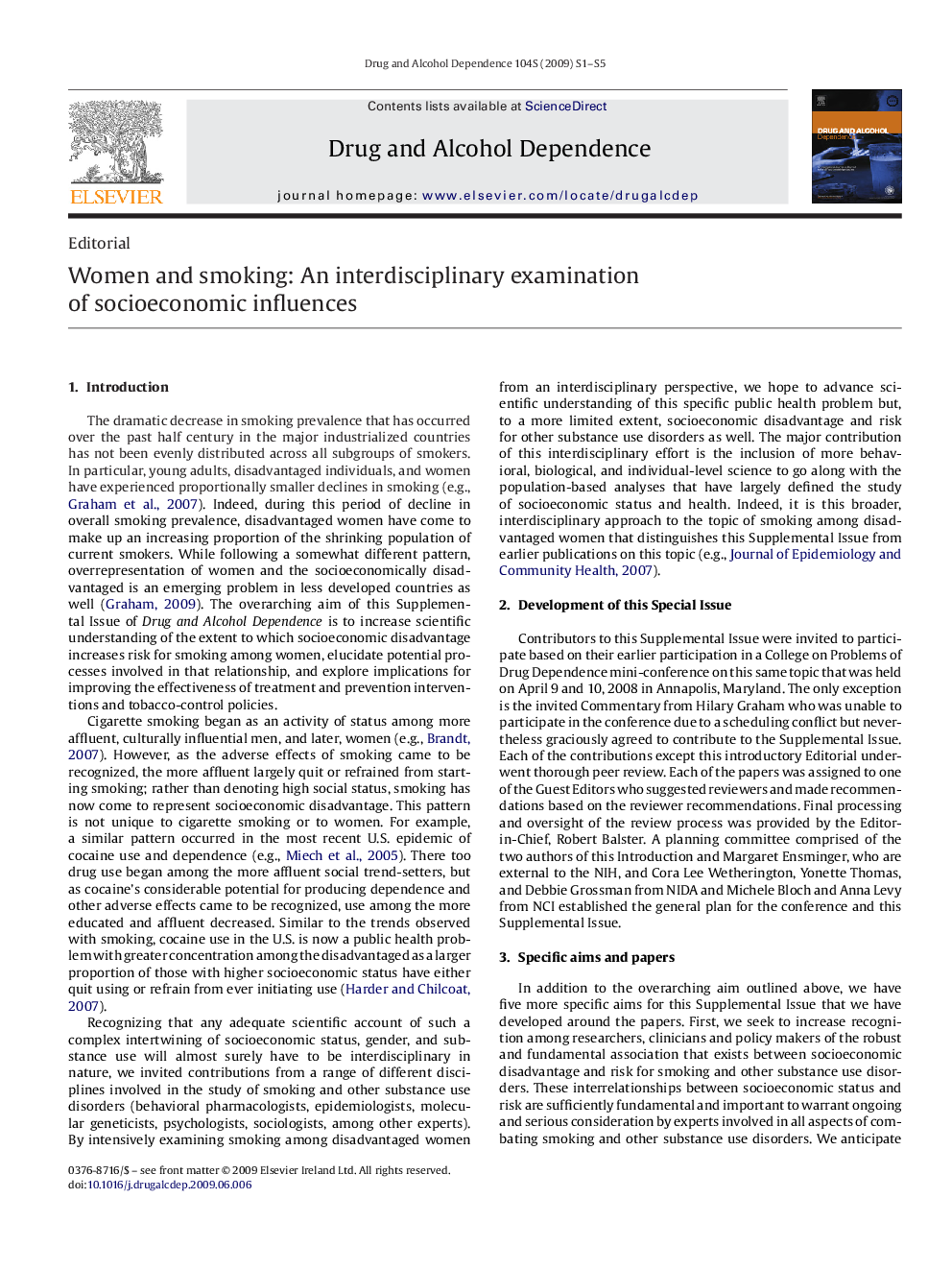 Women and smoking: An interdisciplinary examination of socioeconomic influences