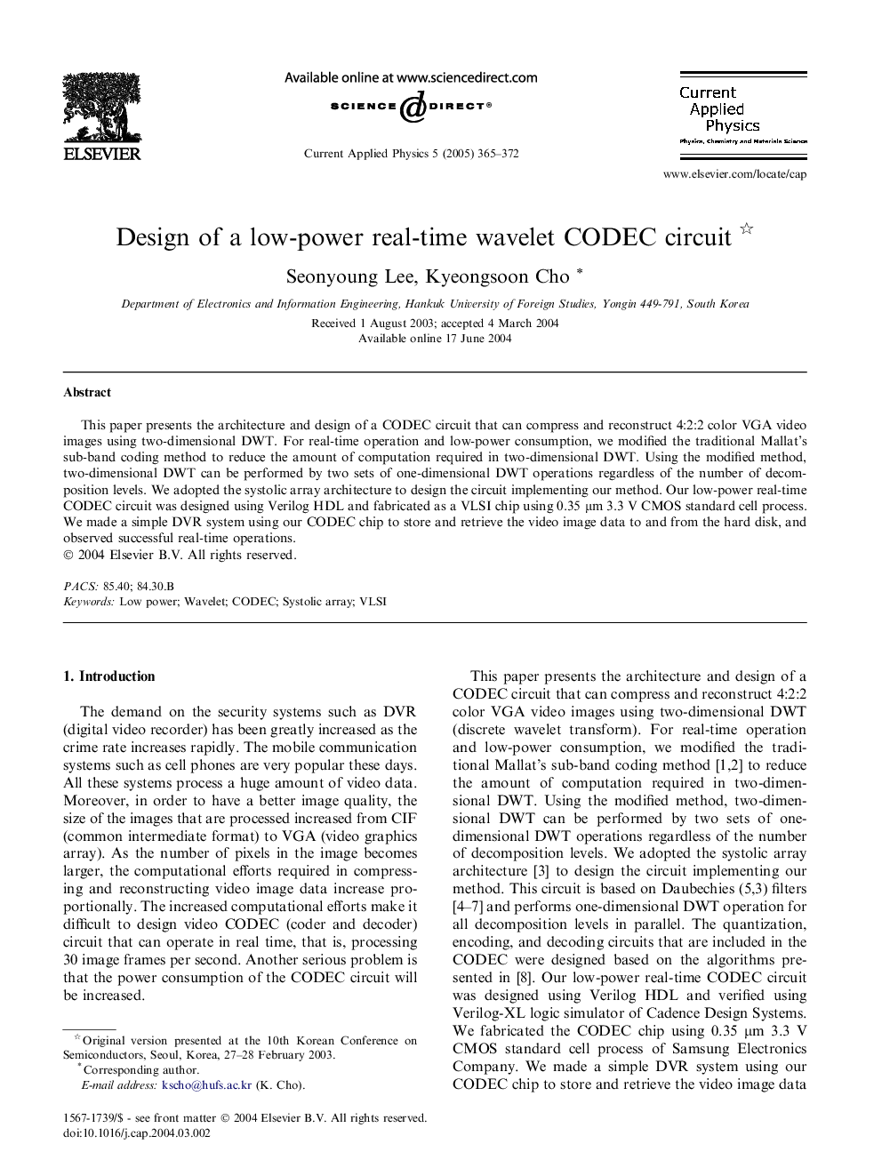 Design of a low-power real-time wavelet CODEC circuit