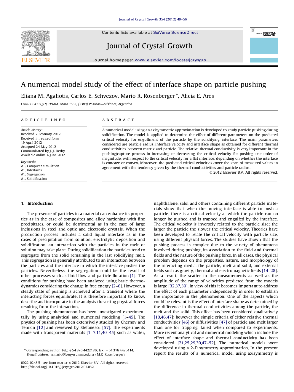 A numerical model study of the effect of interface shape on particle pushing