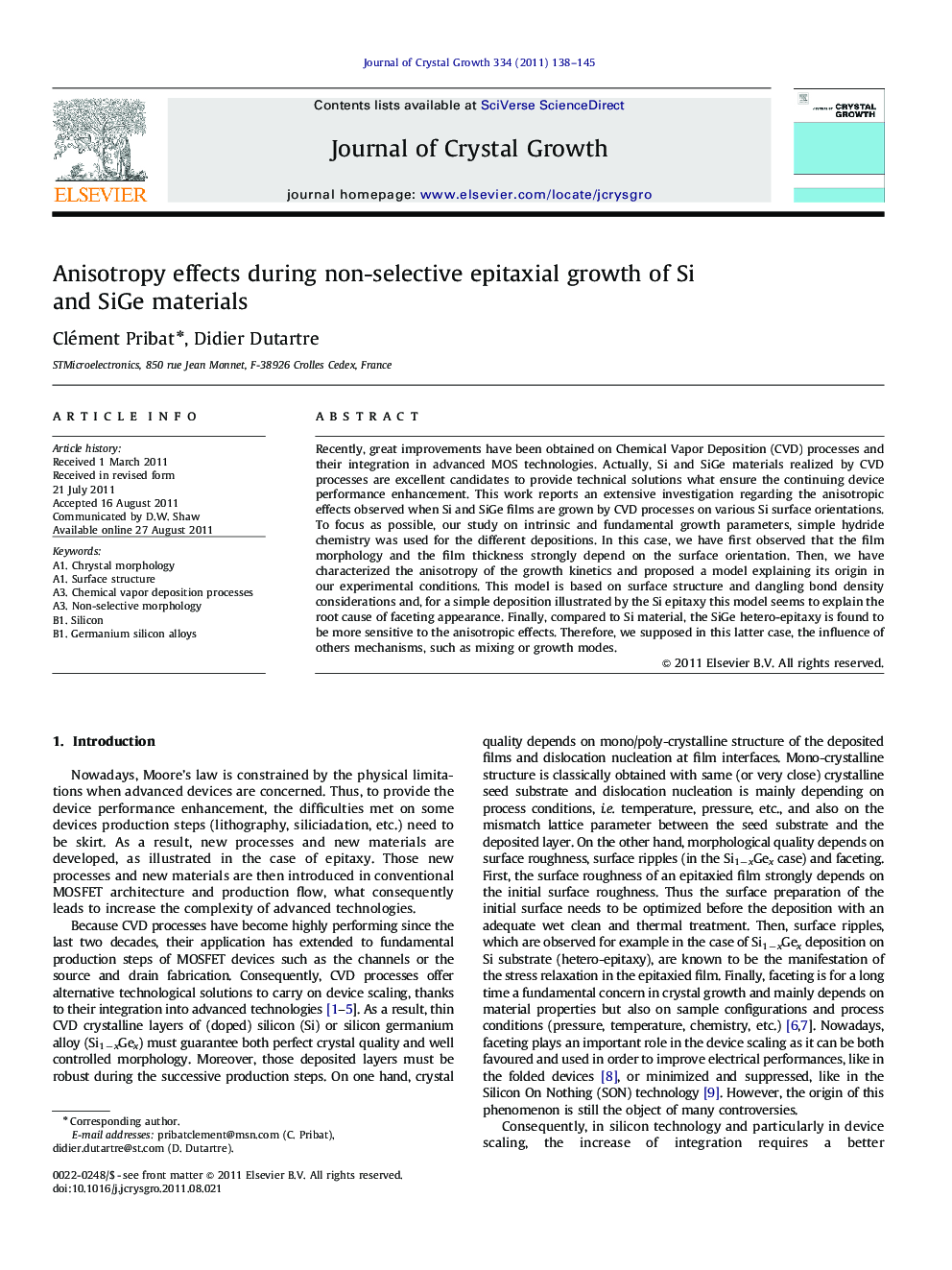 Anisotropy effects during non-selective epitaxial growth of Si and SiGe materials