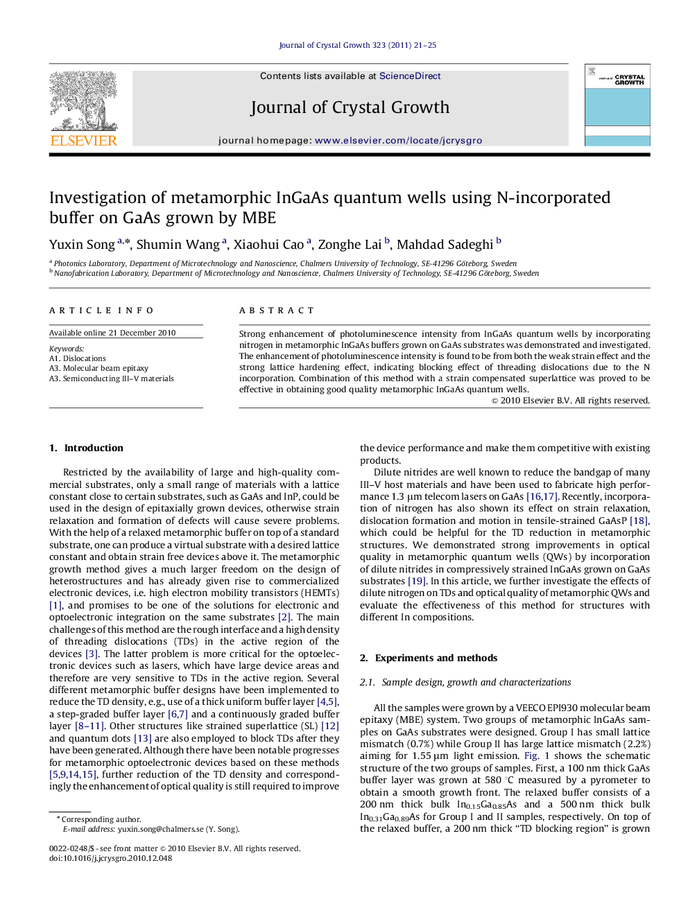 Investigation of metamorphic InGaAs quantum wells using N-incorporated buffer on GaAs grown by MBE