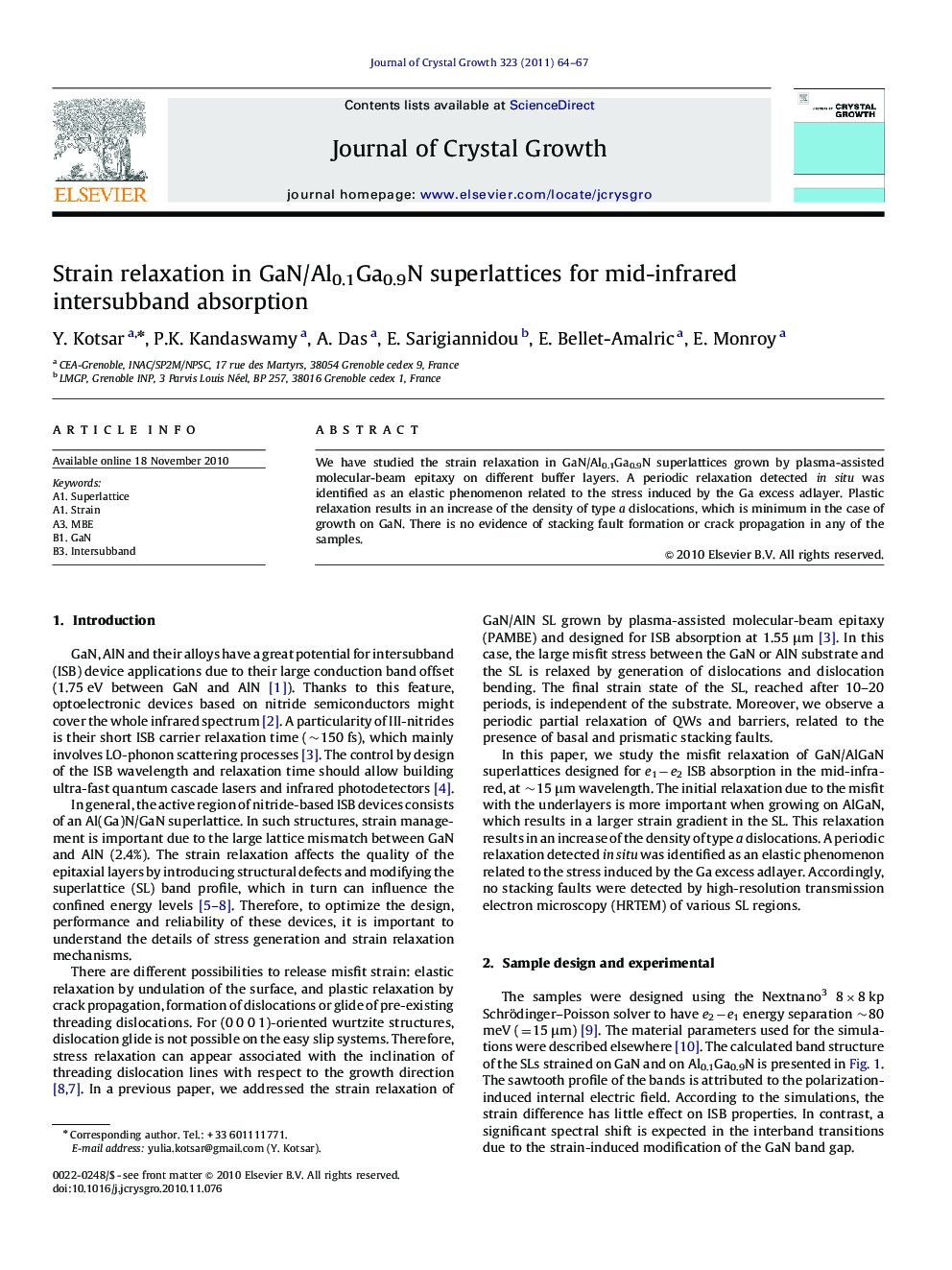 Strain relaxation in GaN/Al0.1Ga0.9N superlattices for mid-infrared intersubband absorption