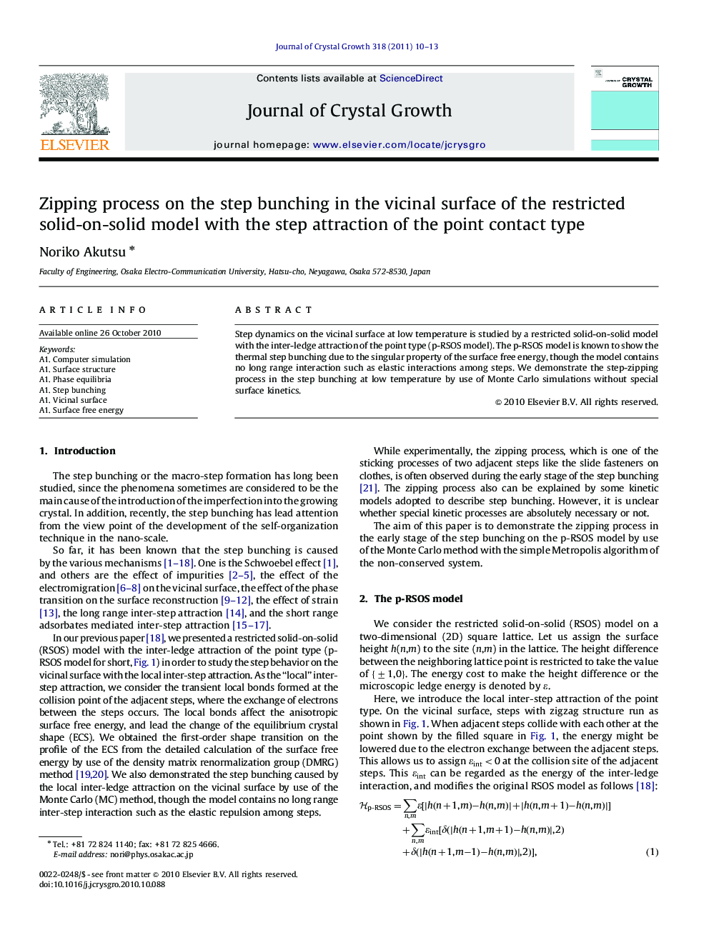 Zipping process on the step bunching in the vicinal surface of the restricted solid-on-solid model with the step attraction of the point contact type